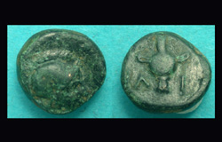 Troas, Ilion, Helmeted Athena with Hydria reverse